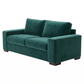 Modena Sofa 92" – Made in USA Square-Arm Sofa (7 Fabrics) - Velvet Antique Kelly Green - Velvet (7)