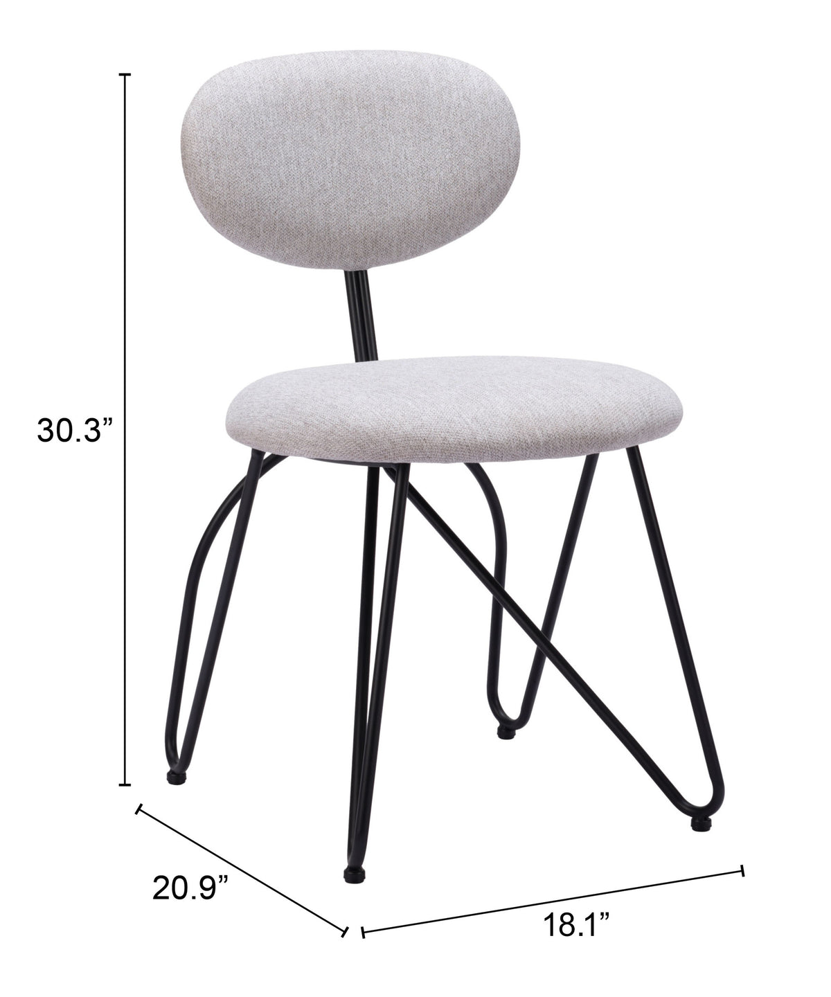Novi Dining Chair (Set of 2) in Dove Gray