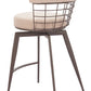 Saku Beige & Brown Swivel Counter Stool