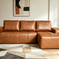 Isolde Brown Faux Leather Modular Sectional Sofa – Right Chaise – view 1