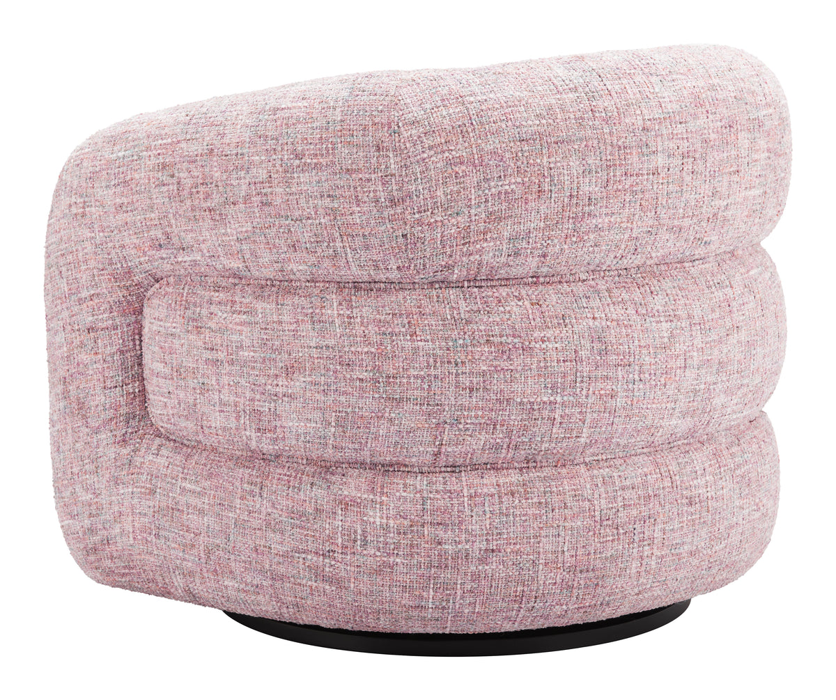 Refine Pink Tweed Swivel Chair