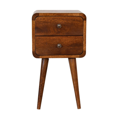 Sabine Beige Brown Wood Nightstand – 11.8" Nightstand