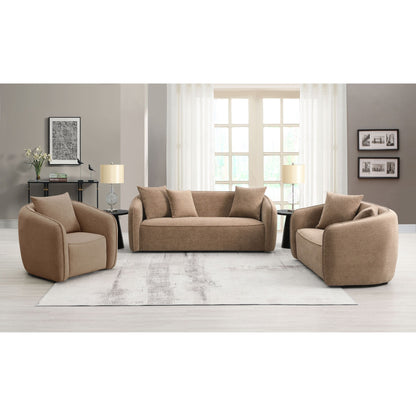 Keith Brown Chenille 3PCS Living Room Set (comes with matching color toss pillows)