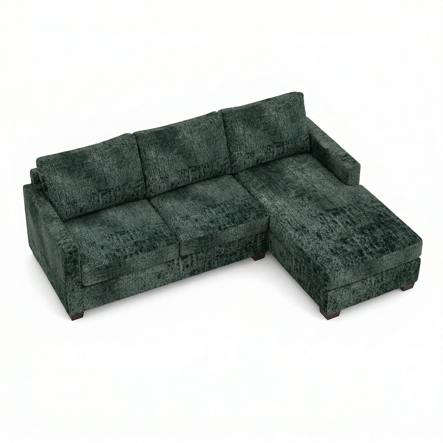 Modena L-Shaped Sectional Sofa - Green Velvet Antique Charcoal (10)