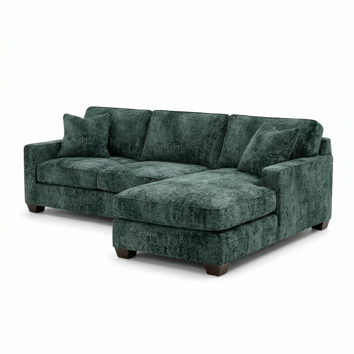 Clifford L-Shaped Sectional Sofa – Made in USA, 9 Fabric Options - Green Velvet Antique Charcoal (5)