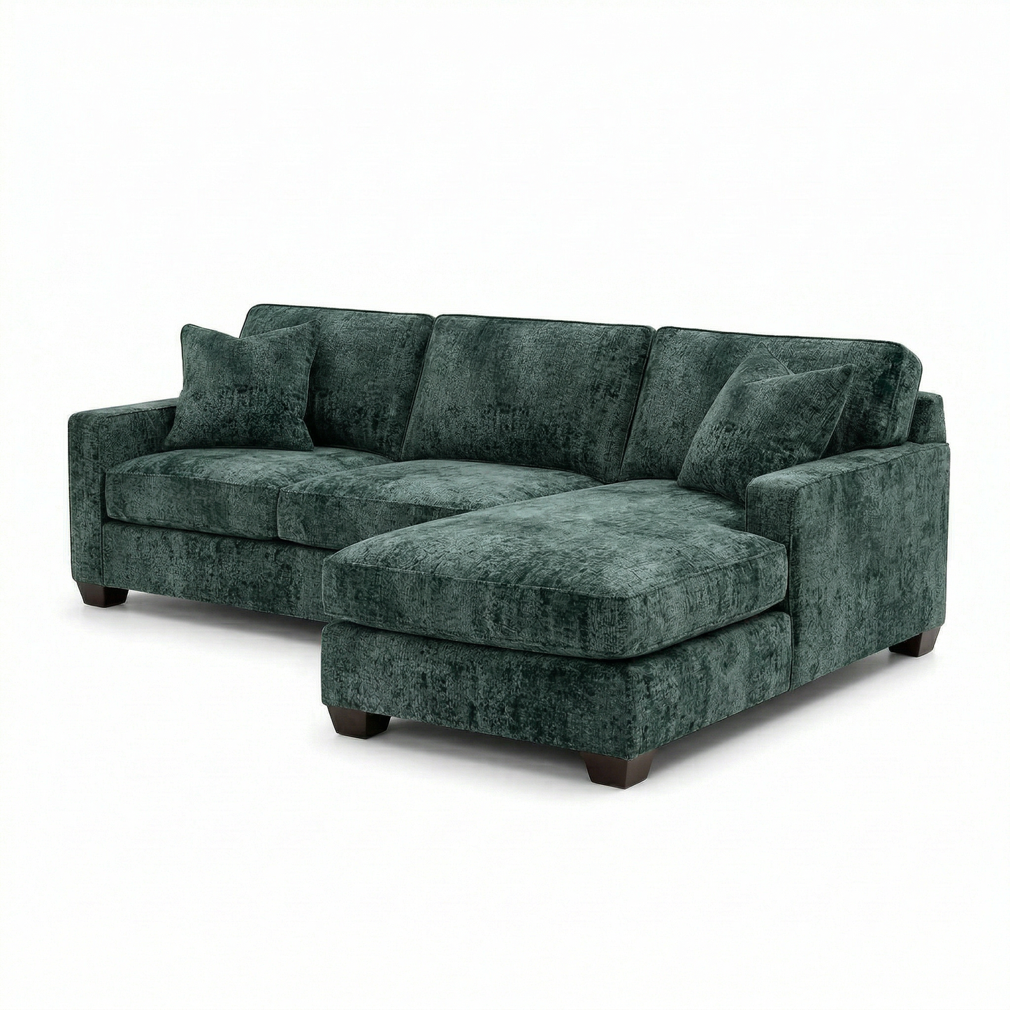 Clifford L-Shaped Sectional Sofa – Made in USA, 9 Fabric Options - Green Velvet Antique Charcoal (5)