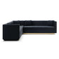 Glamorous Channel Tufted Velvet Corner Sofa Sectional