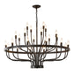Daxton Black Iron 24-Light Chandelier 39.3 inch