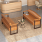 Ludlow Button-Tufted Faux Leather Bench Set in Dark Brown