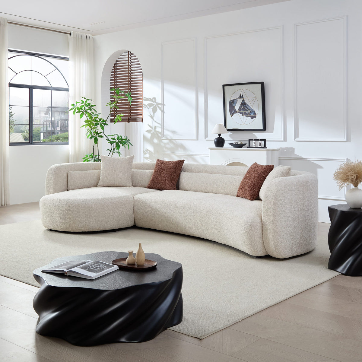 Odile Curved Boucle Sectional