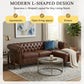 Calder Faux Leather Sectional – 85" L-Shaped 4-Seater with Storage Ottoman (2 Colors)