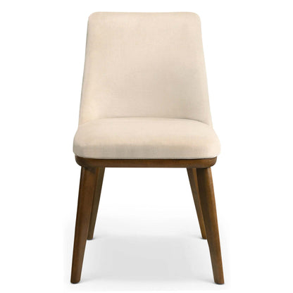 Clove Beige Velvet Dining Chair – 33.1"H Solid Wood Legs Mid-Century Chairs (Set of 2)