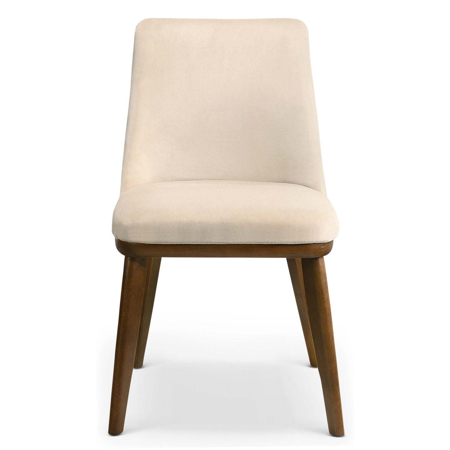 Clove Beige Velvet Dining Chair – 33.1"H Solid Wood Legs Mid-Century Chairs (Set of 2)