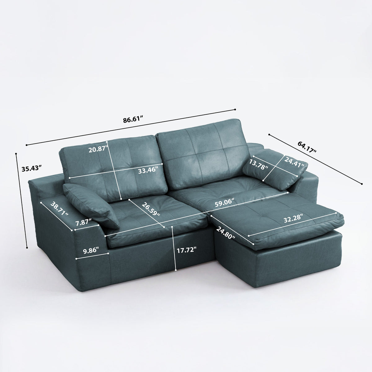 Delano Faux Leather Sectional Sofa