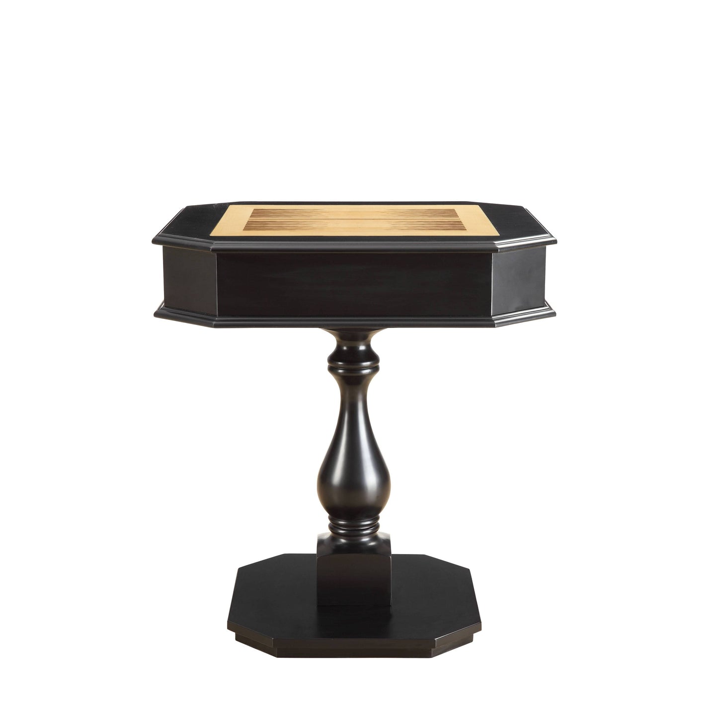 Bishop Black Finish Game Table – 28" Reversible Chess, Checkers & Backgammon Table