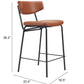 Charon Counter Stool (Set of 2) in Vintage Brown
