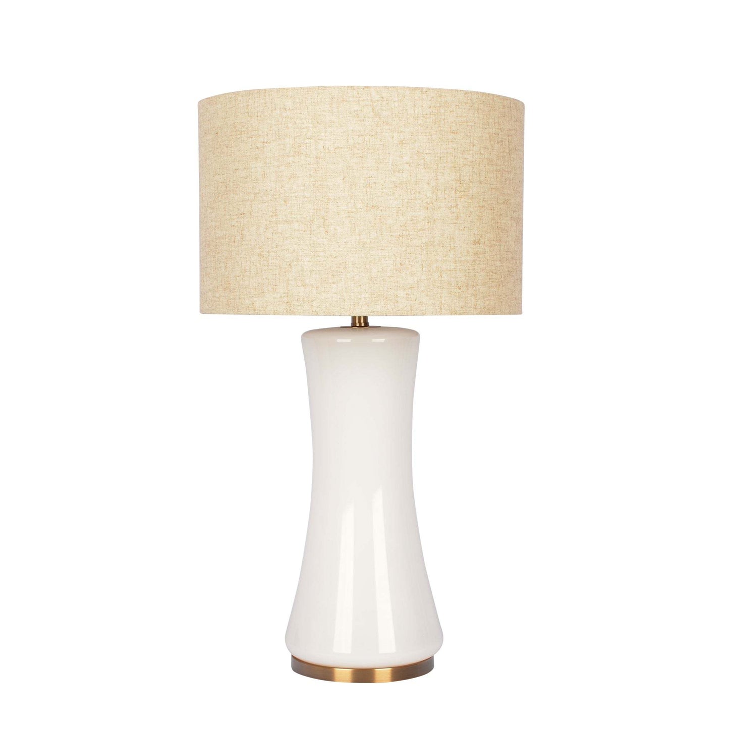 Cascade Glass Table Lamp – 24.5" Gold Base Lamp with Off-White Shade