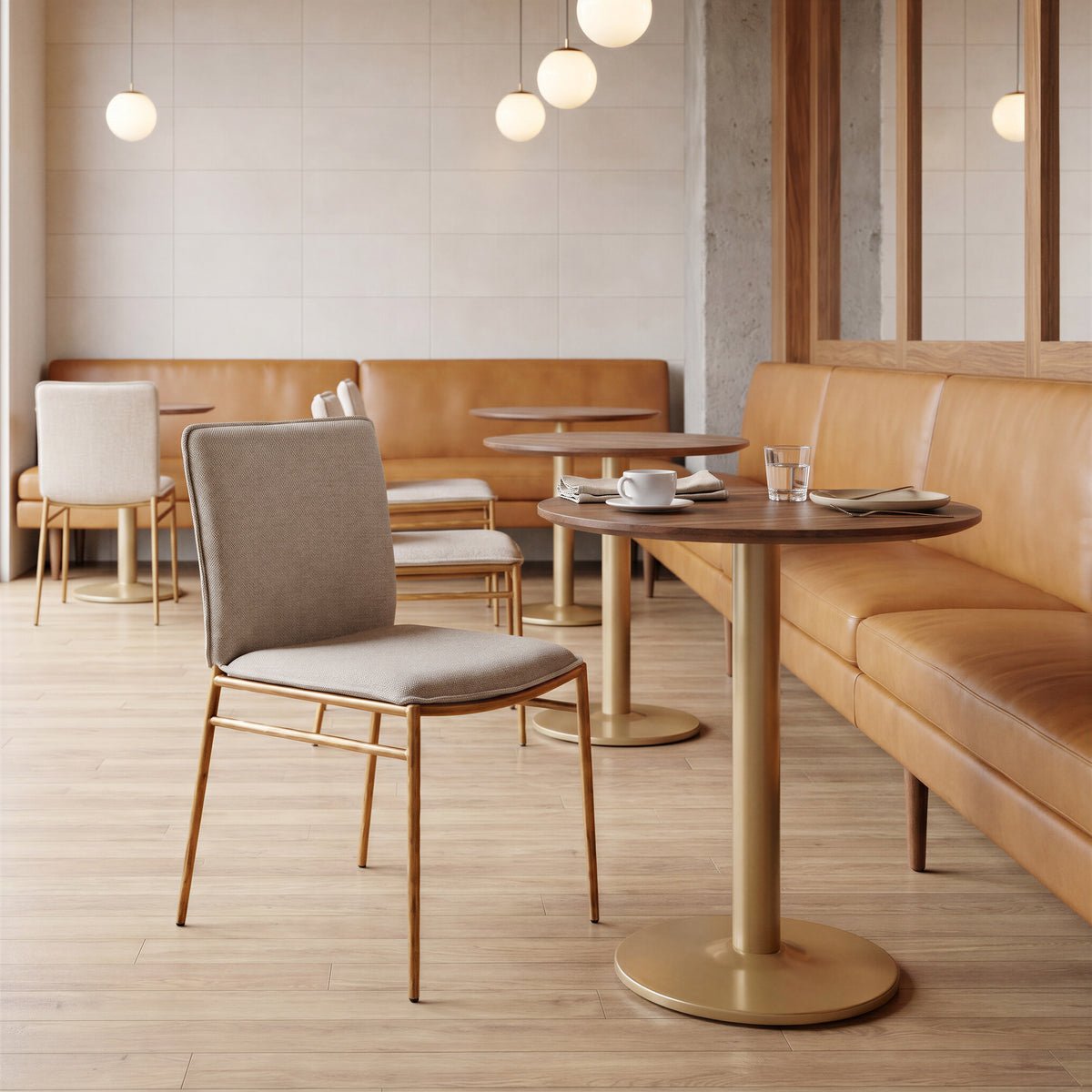 Nordvest Beige & Gold Dining Chair