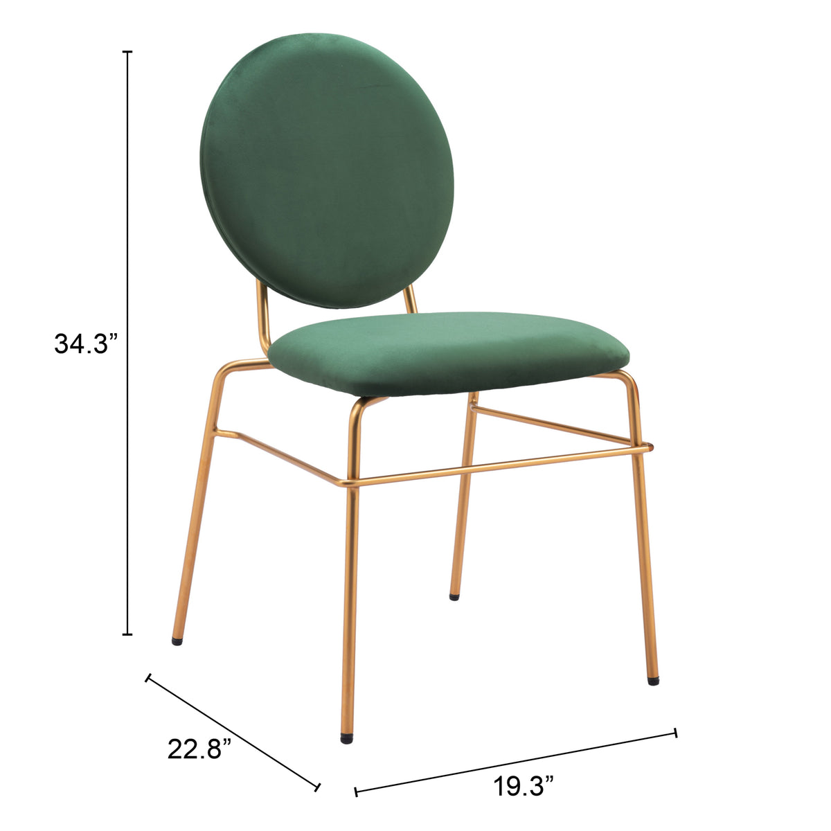 Odessa Green & Gold Dining Chair (Set of 2)
