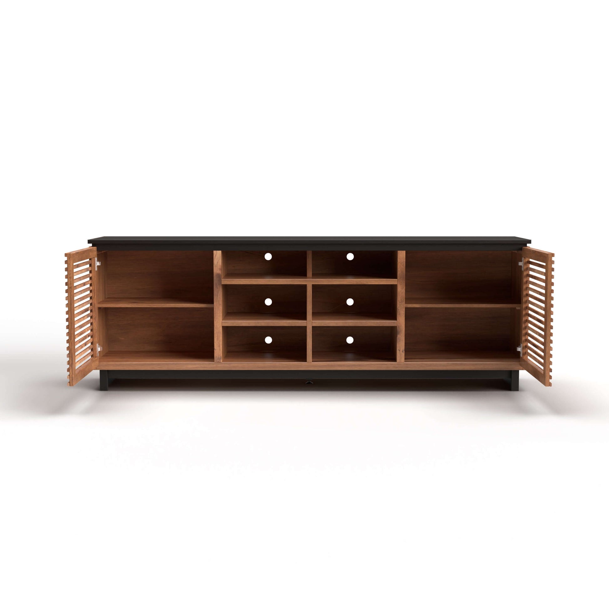 Graceland Solid Wood TV Stand Console, Black with Bourbon Finish 85" - Revel Sofa 