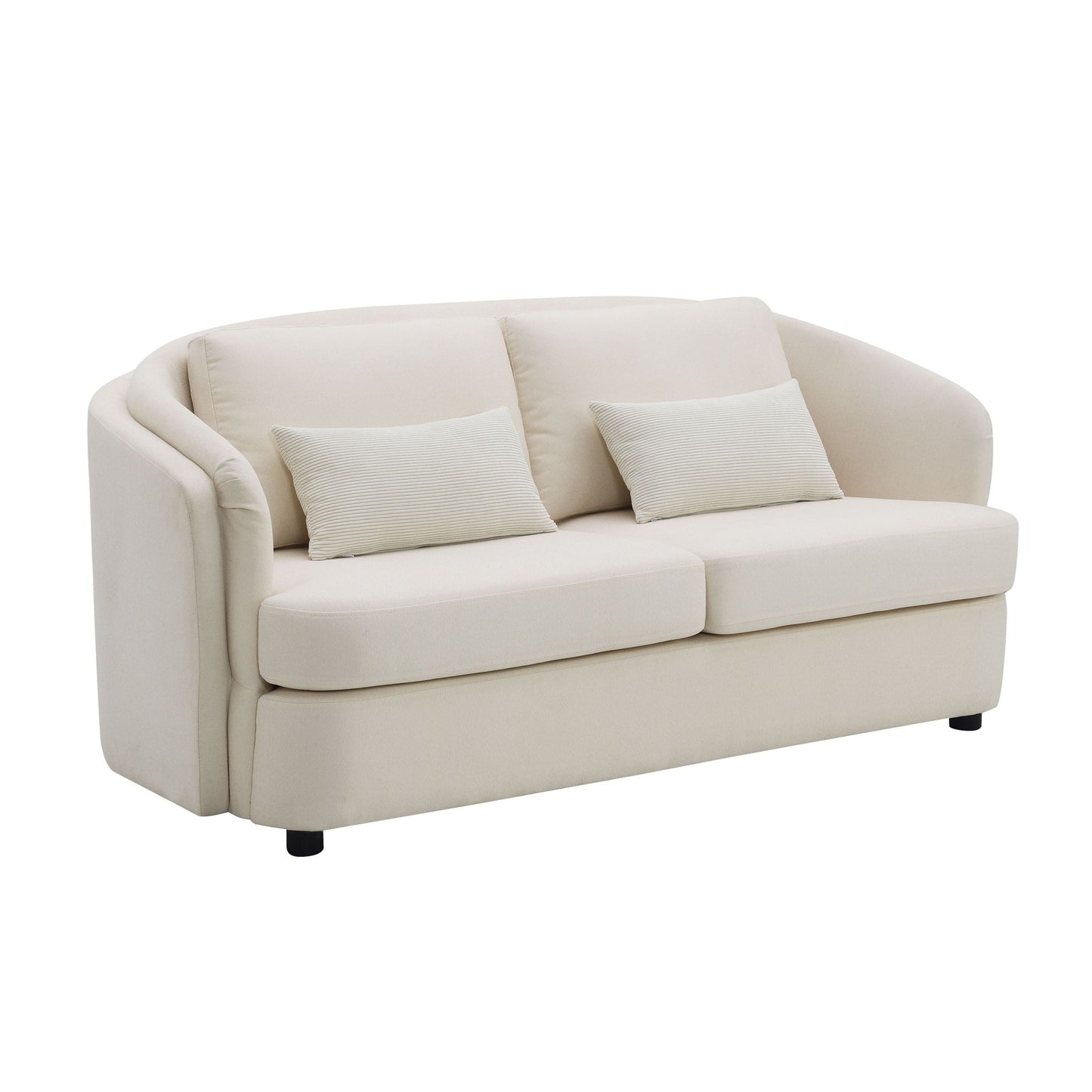 Mariko Beige Linen Loveseat – 69"W Loveseat