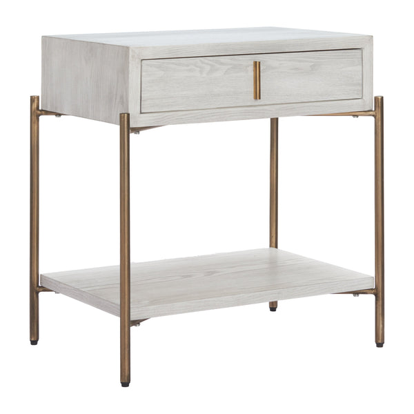Yoru Oak White Side Table