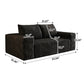 Modern Corduroy Deep Seat Loveseat Sofa – Comfy Couch (4 Colors and 3 Sizes)