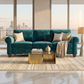 Augusta Sofa – Made in USA, Custom Fabric Options, 83" Classic Design - Velvet Antique Peacock - Velvet (1)