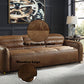 Rafer Genuine Top-Grain Leather Sofa 95" | Cocoa Modern Industrial Leather Sofa