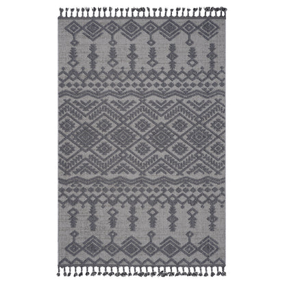Guros White & Gray Polypropylene Area Rug (Traditional)