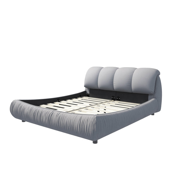 Adair Grey Upholstered King Platform Bed – 96.5
