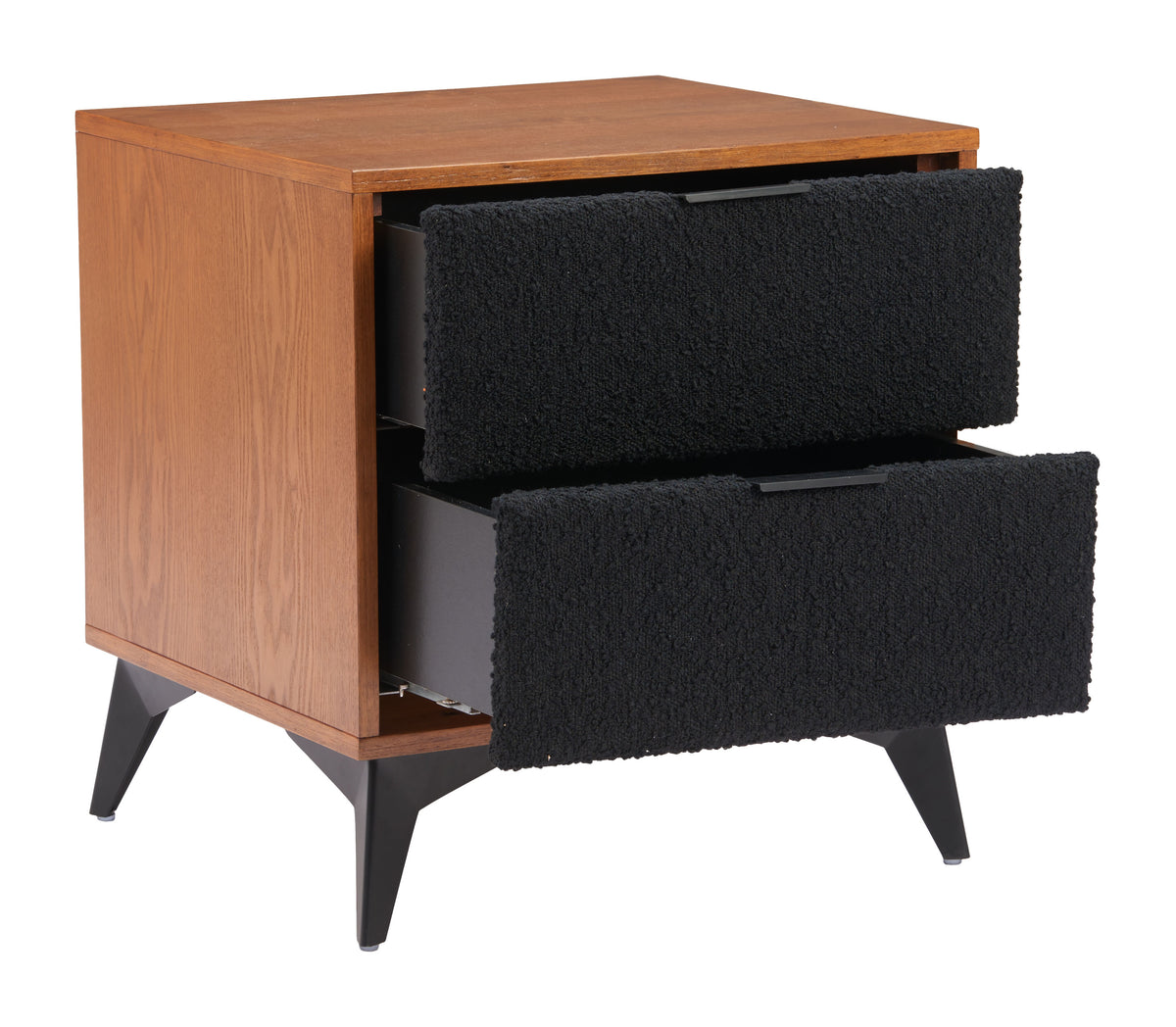 Zarif Black & Walnut Nightstand