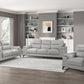 Kensington Leather Loveseat Silver Gray