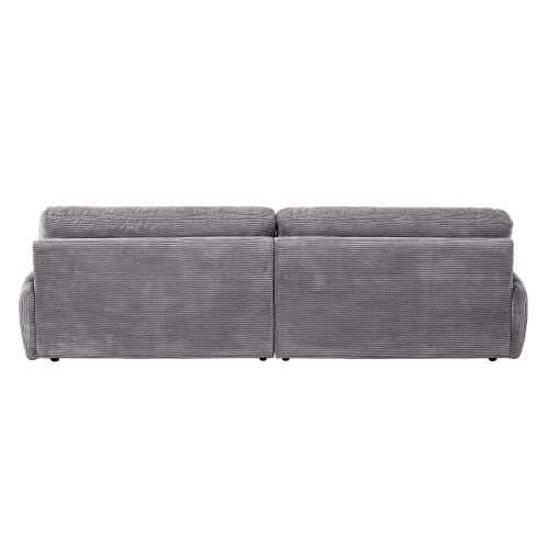 Cadenza Contemporary Gray Corduroy Sofa – Modern Oversized Corduroy Couch (2 Sizes) back view showcasing texture and design.