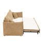 Cadie Mocha Chenille Sleeper Sofa – 84” Convertible Sofa Bed with 2 Pillows in transition to sleeper position.