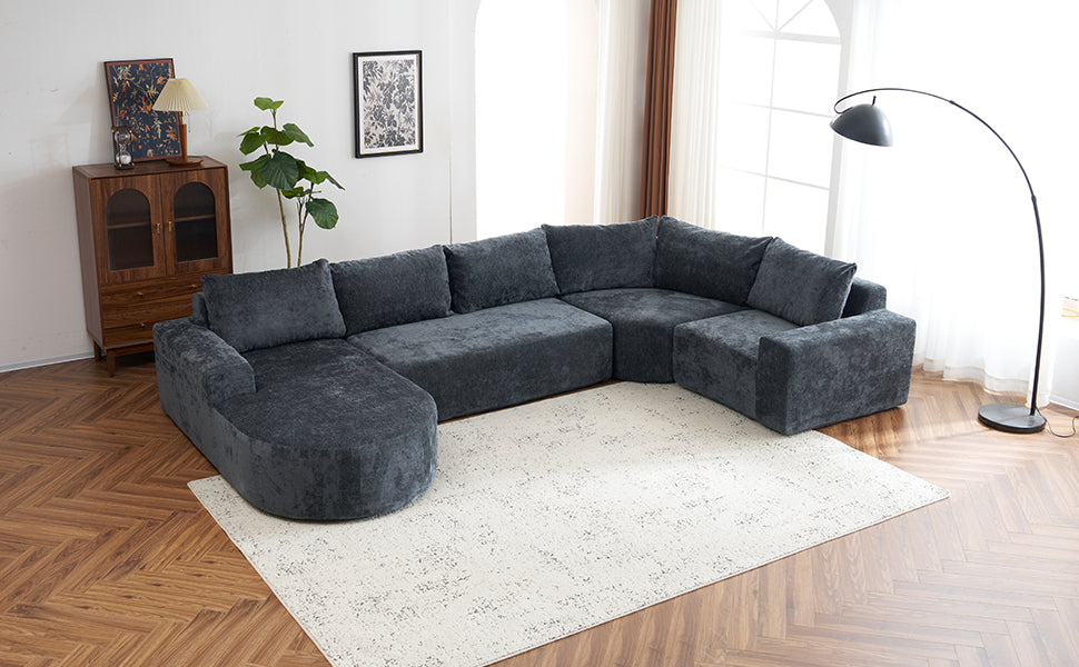Callan Oversized Modular Sectional Sofa – 139" U-Shaped Chenille Sofa – view 12