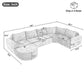 Callan Oversized Modular Sectional Sofa – 139" U-Shaped Chenille Sofa – view 13