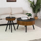 Callum Carved Wood Coffee Table – 31.5" Mid-Century Storage Coffee Table – view 9