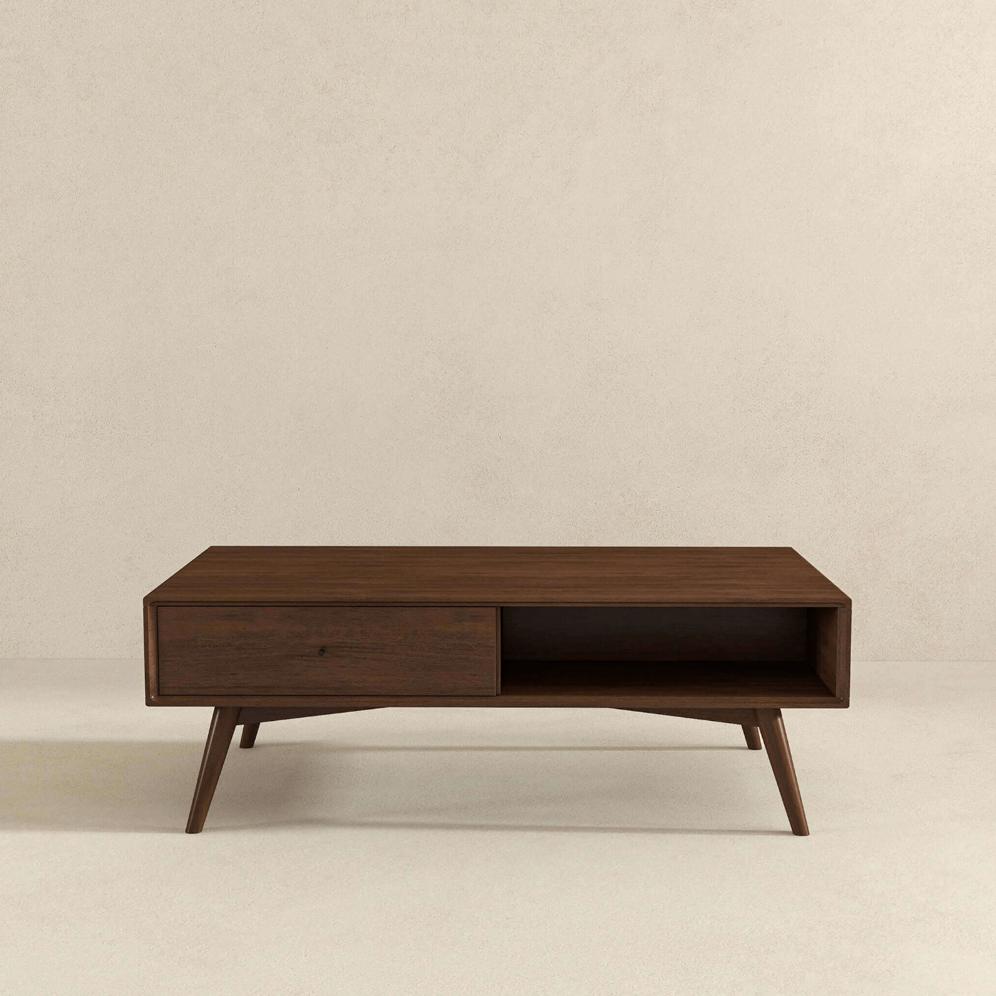 Caroline MCM Teak Solid Wood Coffee Table 48" - Revel Sofa 