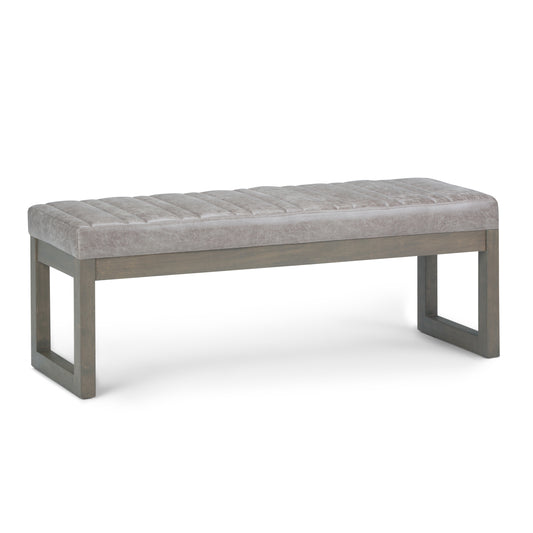 Casey Gray Faux Leather Bench – 48.4" Bench