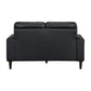 Cassian Black Genuine Leather Loveseat – 56" Loveseat – view 4