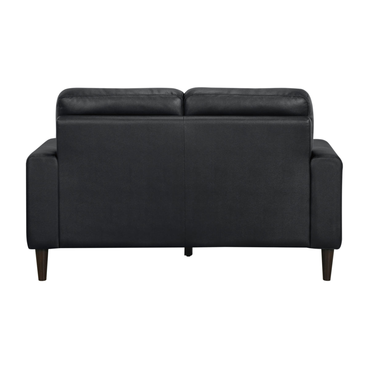 Cassian Black Genuine Leather Loveseat – 56" Loveseat – view 4