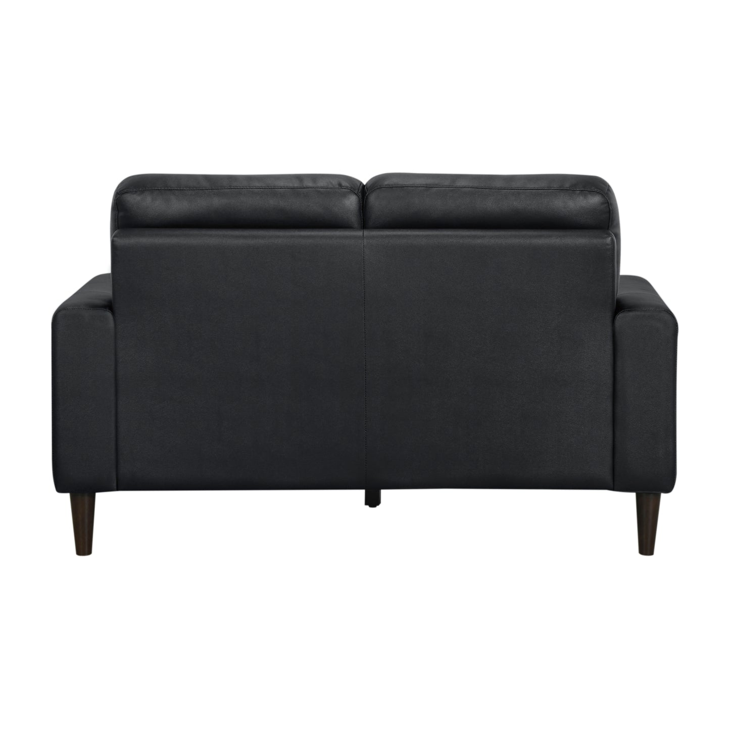 Cassian Black Genuine Leather Loveseat – 56" Loveseat – view 4