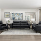 Cassian Black Genuine Leather Loveseat – 56" Loveseat – view 6