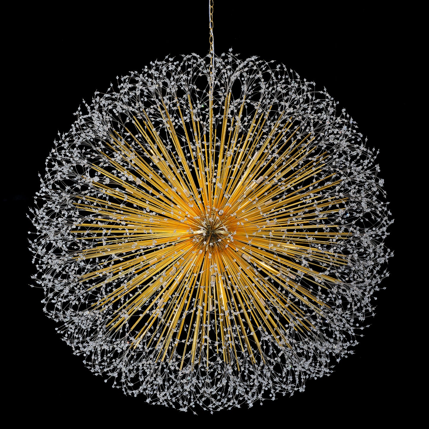 Cavell Crystal Chandelier – 63" Gold Dandelion Sputnik Chandelier – view 17