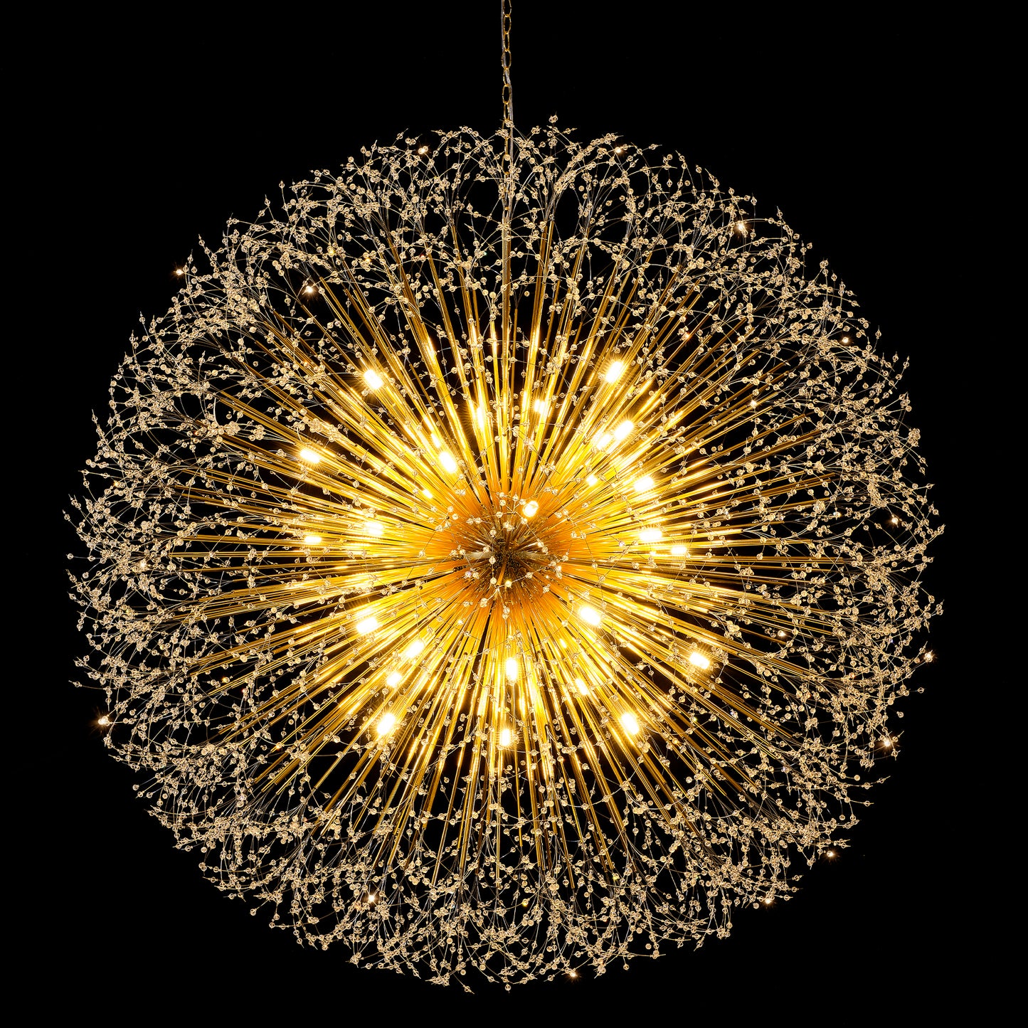 Cavell Crystal Chandelier – 63" Gold Dandelion Sputnik Chandelier – view 18