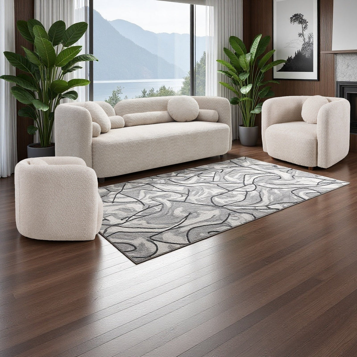 Gethin Boucle Sofa Set