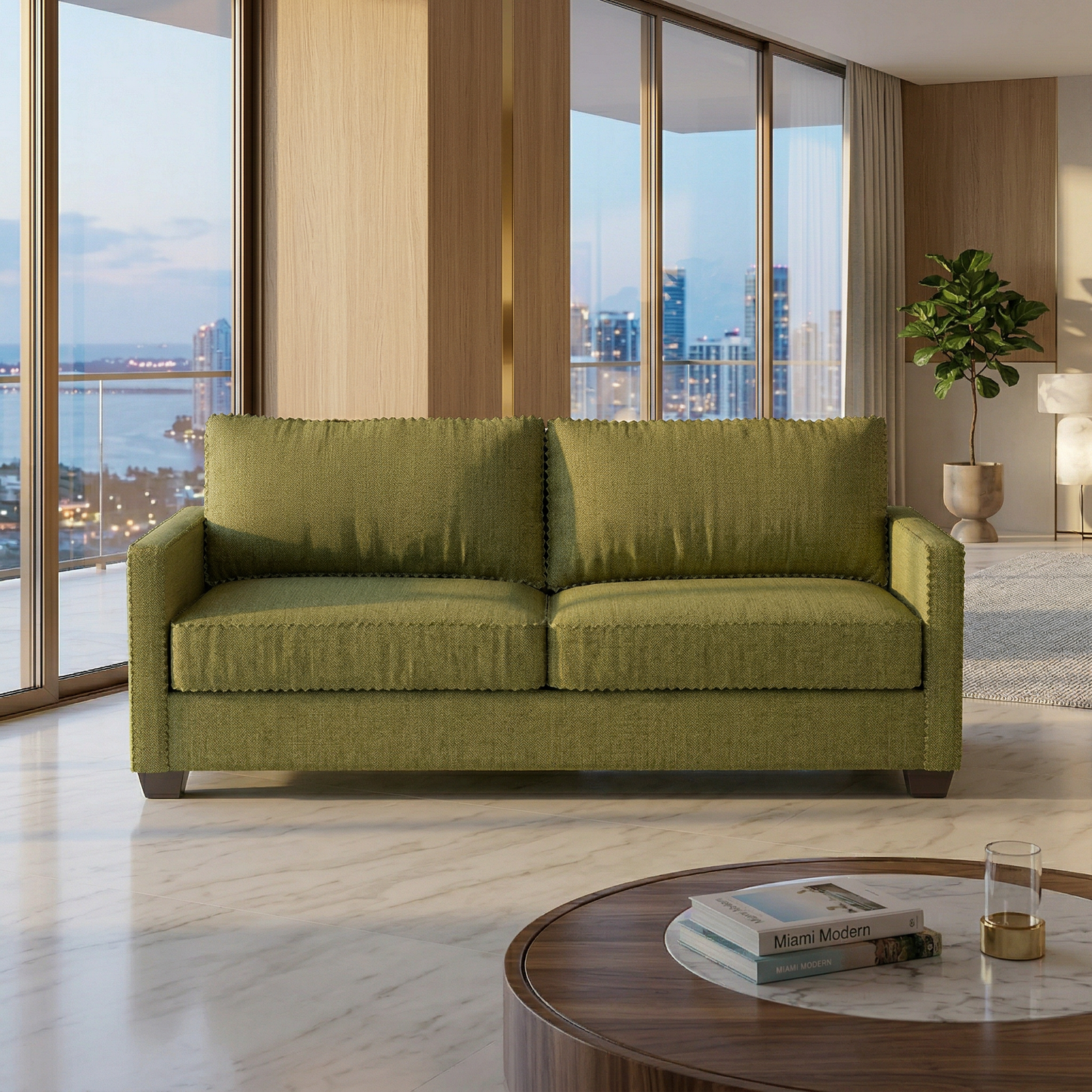 Damon American-Made Sofa – 92" Custom-Fabric Sofa - Notion Appletini - Fabric (3)
