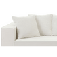MCM Box Arm Corduroy Upholstered Sofa 89" in white with plush pillows, showcasing mid-century design and cozy comfort.