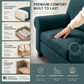 Augusta Sofa – Made in USA, Custom Fabric Options, 83" Classic Design - Hepburn Teal - Fabric (12)